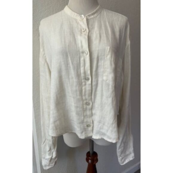 Newport News Tops - Newport News White Linen Top